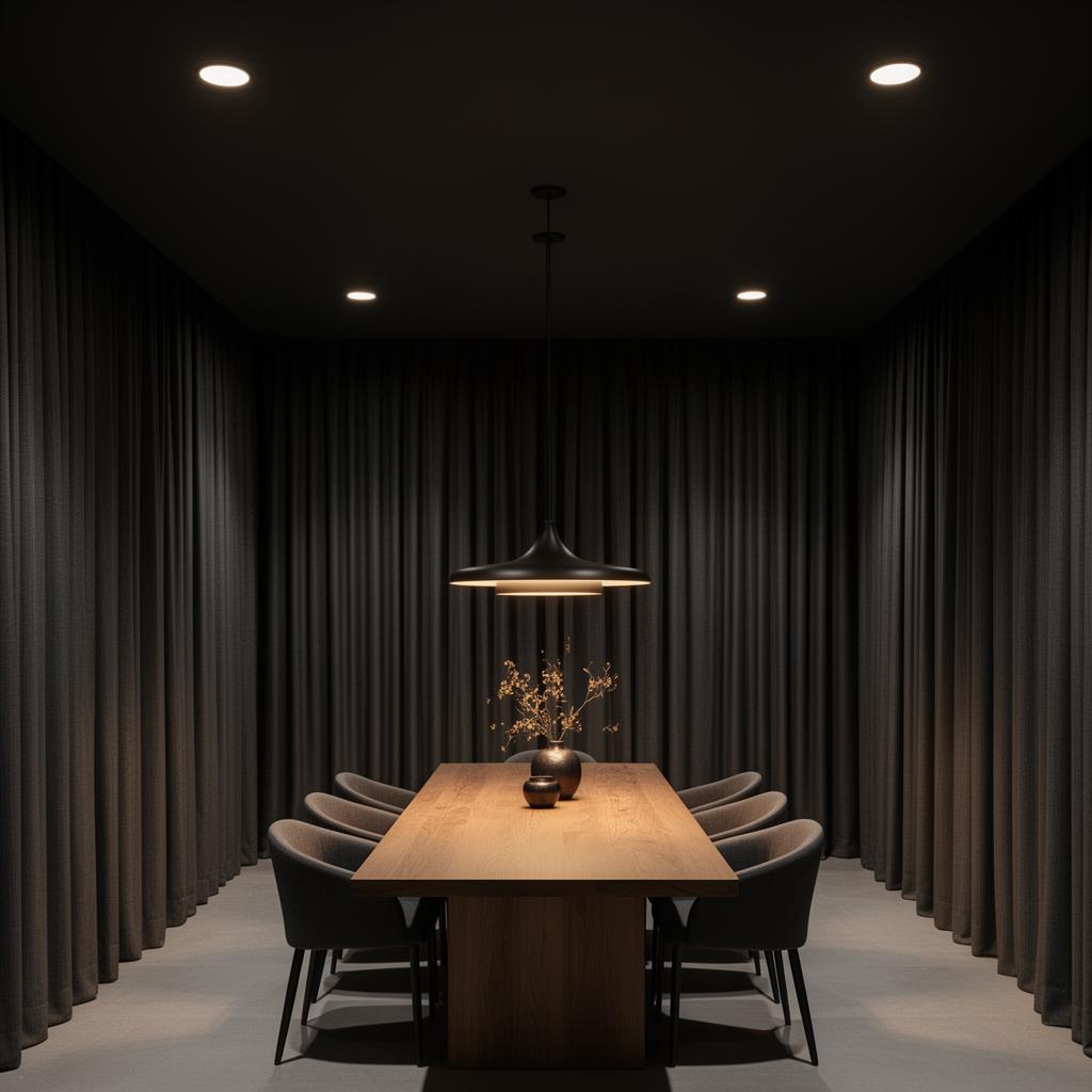 Spots in antraciet plafond — luxe eetkamer